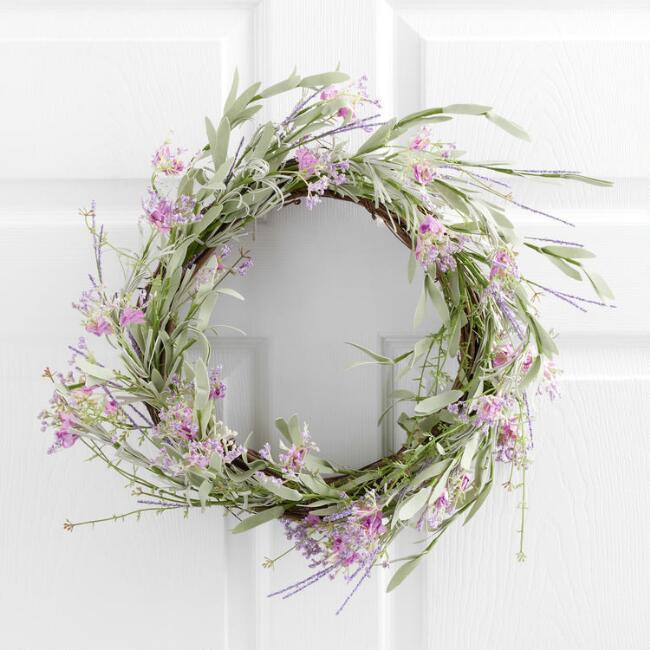 Faux Lavender And Twig Wreath | World Market