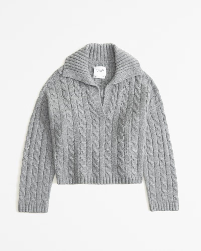 Cable Notch-Neck Sweater | Abercrombie & Fitch (US)