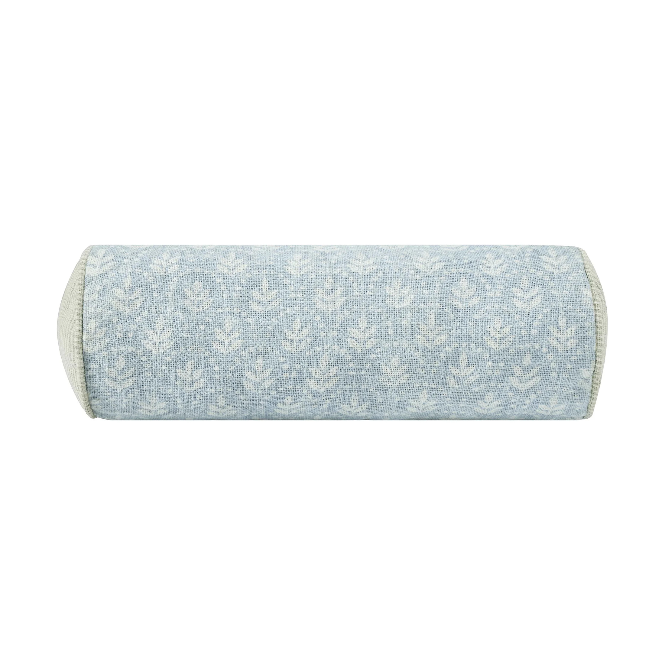 Beautiful 8" x 20" Hydrangea Block Print Bolster Decoration Pillow by Drew Barrymore | Walmart (US)