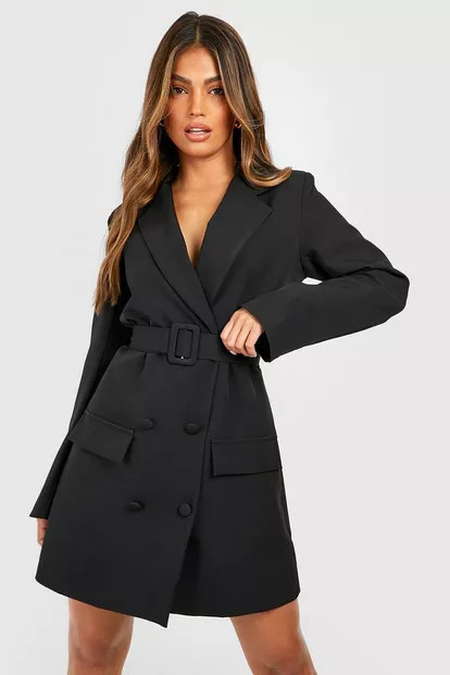 Double Breasted Belted Blazer Dress | Boohoo.com (US & CA)