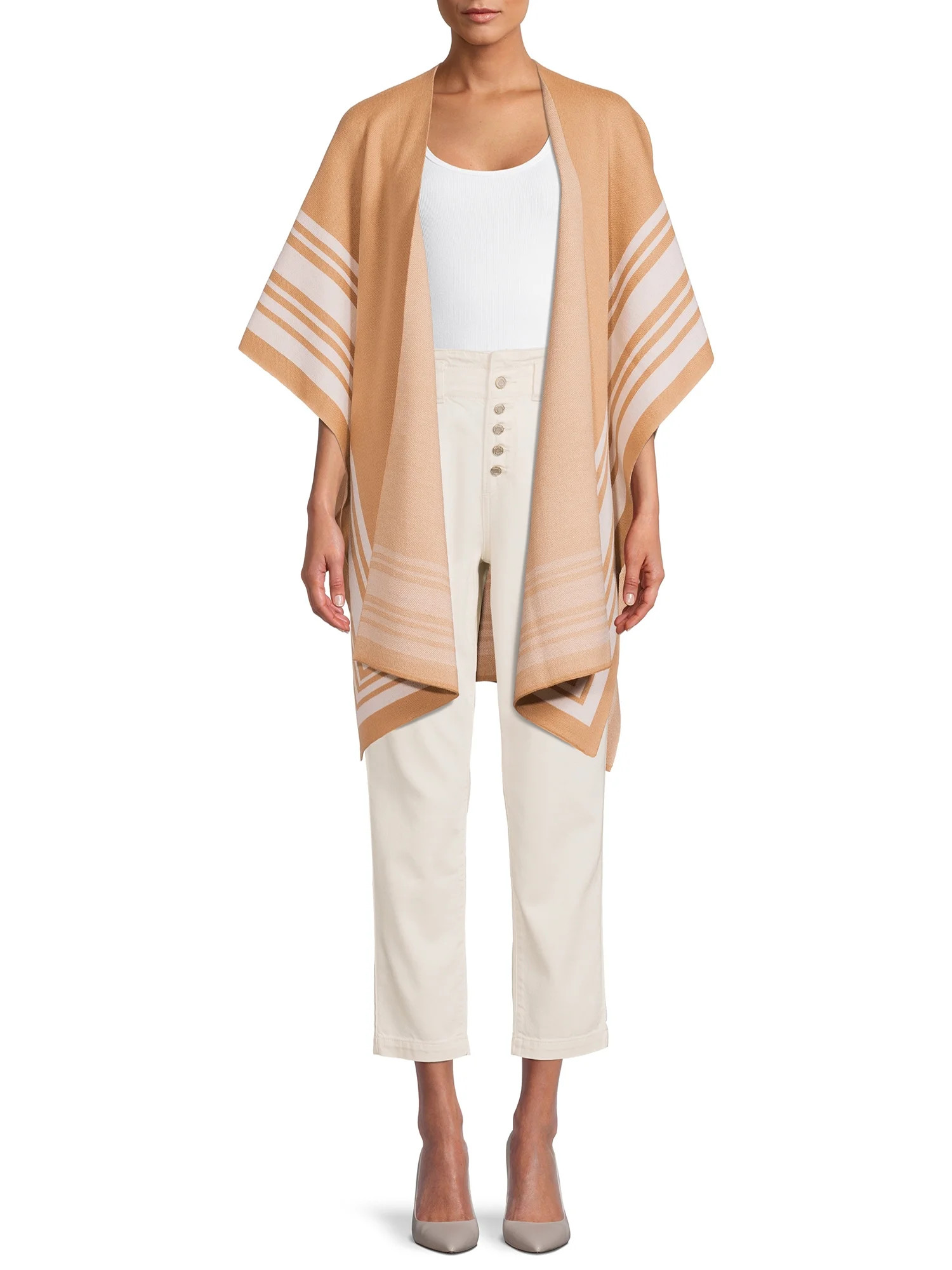 Time and Tru Adult Women's Contrast Stripe Wrap - Walmart.com | Walmart (US)