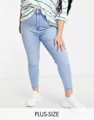Cotton:On Curve high waisted skinny jeans in light wash | ASOS (Global)