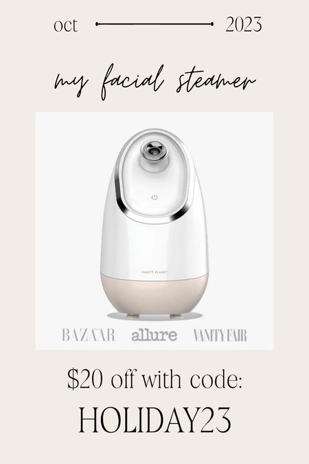 My favorite facial steamers for skincare, headaches, migraines, sinus problems, congestion, and more is $20 off with code: HOLIDAY23 🙌🏼

#skincare #vanityplanet #salealert

#LTKfindsunder50 #LTKsalealert #LTKbeauty