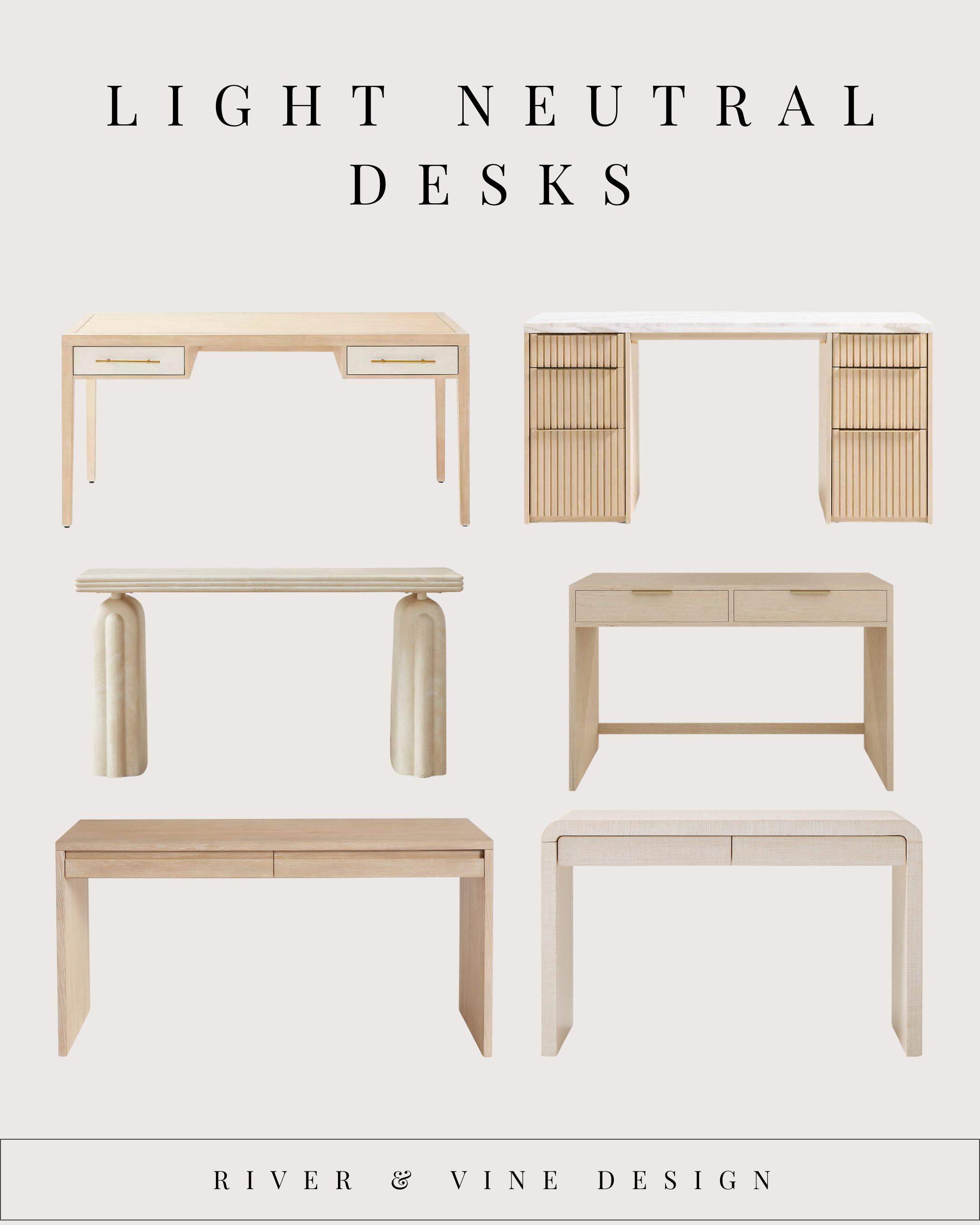 Light neutral desks are my go-to when I want a workspace to feel calm, considered, and easy to live with.

These styles all lean quiet on purpose — soft wood tones, subtle texture, and simple silhouettes that don’t visually compete with the rest of the room. They work just as well styled as a traditional desk as they do acting like a console in a bedroom or open living space.

If you’re designing a home office that needs to feel intentional but not overly “office-y,” this is the lane I’d stay in.
All desks linked below 👇 

 #LTKHome