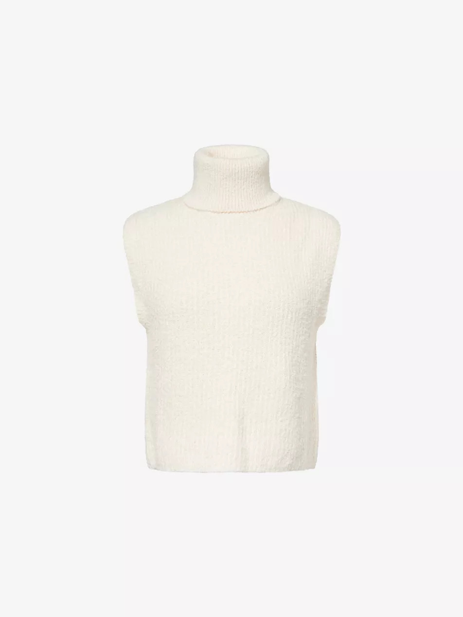 Turtleneck Sleeveless Cotton-Knit Top | Selfridges