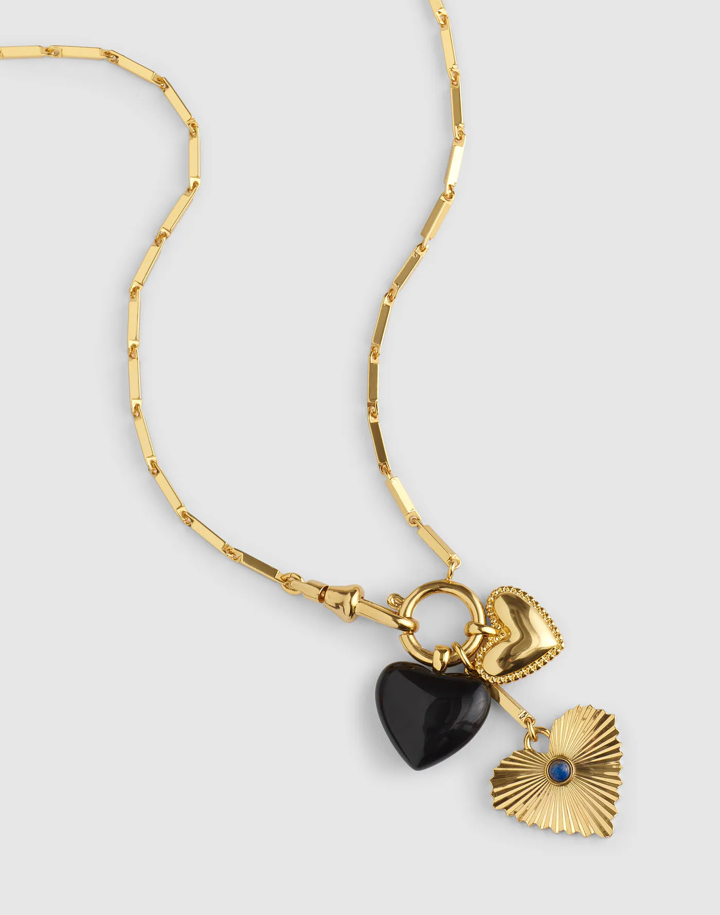 Engine Turned Lapis Heart Charm Necklace | Madewell | Madewell