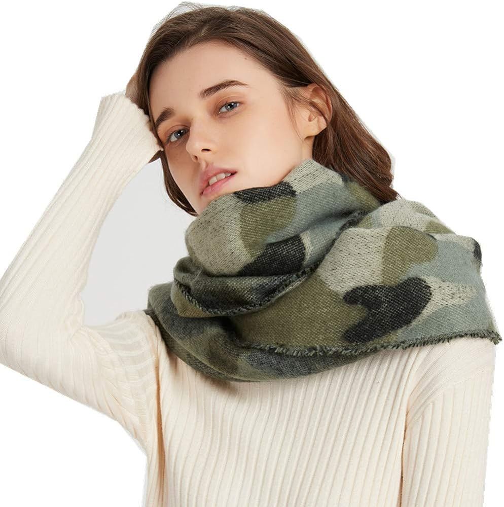 Camo Pashmina Winter Scarf Camoflauge Blanket Outdoor Fashion Scarf Wraps Shawl Handmade Scarves ... | Amazon (US)