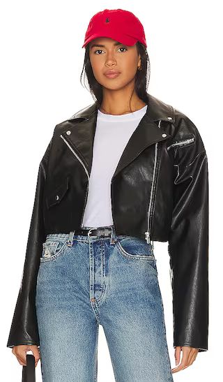 Baldwin Faux Leather Jacket in Black | Revolve Clothing (Global)