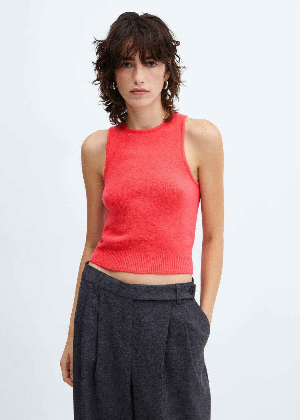 Knit strap top -  Women | Mango USA | MANGO (US)