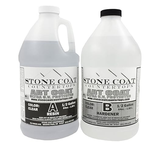 Stone Coat Countertops Art Coat (1 Gal) Resin - Epoxy Formula with Zero VOCs, Extended Working Ti... | Amazon (US)