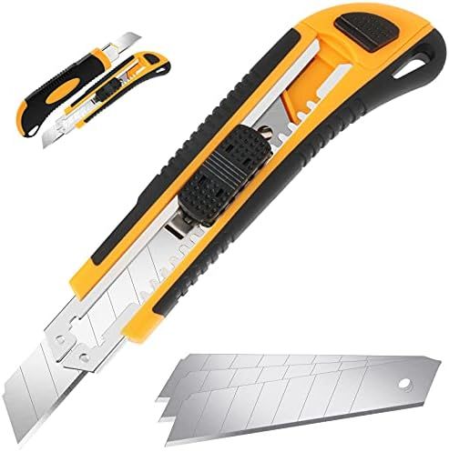 DIYSELF 1 PC Utility Knife Box Cutter Retractable, Blade Storage Design, Extra 2 PCS Snap Off Bla... | Amazon (US)