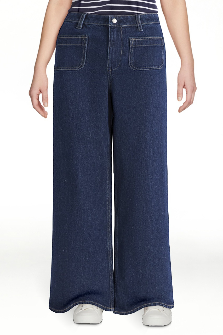 Free Assembly Women's and Women's Plus Wide Leg Jeans with Patch Pockets, 30", 32", and 34" Insea... | Walmart (US)