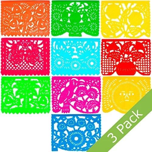 Large Plastic Papel Picado Banner - 15 Feet Long - Two Designs to choose from (3 Pack, All Occasi... | Walmart (US)