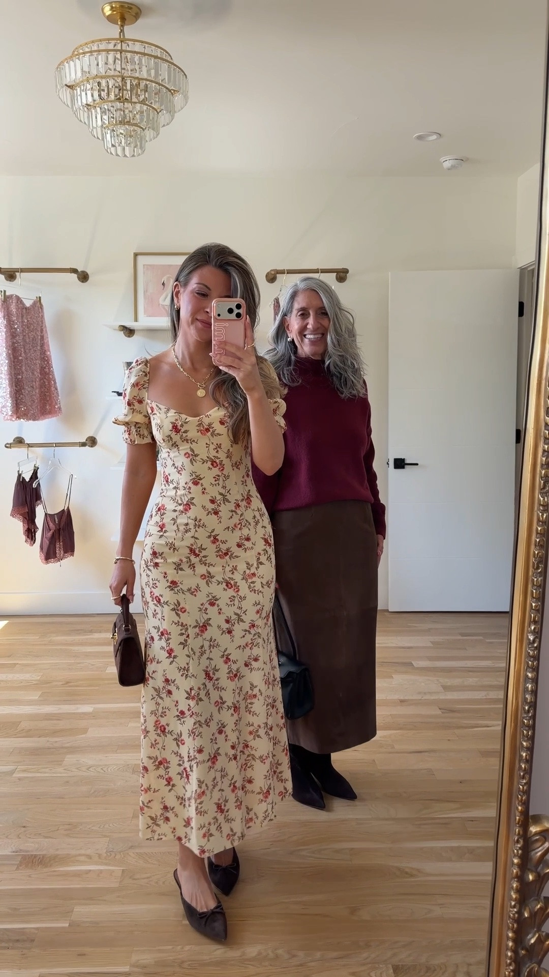 nordstrom anniversary sale summer to fall yellow floral maxi dress with puff sleeves and a sweetheart neckline, burgundy sweater paired with a brown suede maxi skirt 🍂

i'm 5'4" and typically wear a small/2 

mom is 5'4" and typically wears a medium/6 
• sweaters: sized down to xs

electric picks: emerson20

fall outfits, fall dresses, autumn outfits, sweater dresses, midi dresses, long sleeve dresses, casual outfits, thanksgiving outfits, family photo outfits, date night outfits, work outfits, fall fashion, autumn fashion, cozy outfits, transitional outfits, neutral outfits, everyday outfits, weekend outfits, women’s fashion, affordable dresses, skort outfits, athletic skorts, casual skort outfits, summer skort outfits, amazon skorts, everyday skort outfits, mom & me outfits, mom & me dresses, matching outfits, mother daughter outfits, family photo outfits

#LTKootd #LTKSaleAlert #LTKSeasonal
