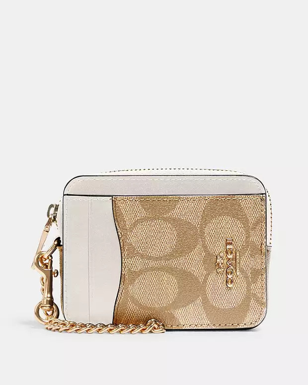 Zip Card Case In Signature Canvas | Coach Outlet US