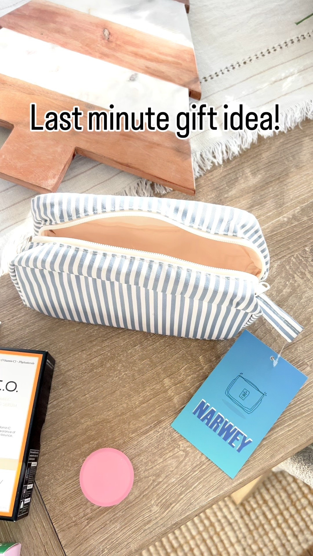 if you need a last minute gift idea, snag one of these inexpensive striped make-up bags & add a few of your favorite beauty items. These items don't have to be expensive either - they can be travel sizes of your faves like the Elemis face wash that I included!
-
Amazon gift ideas, gifts for her, gifts for girlfriend, gifts for sister, gifts for friend, co-worker gifts, amazon beauty gifts, last minute gift ideas, makeup case, Laneige lip mask, vitamin C serum, Sol de Janeiro body cream, gifts for teen girls, gifts for tween girls, quick ship gifts

#LTKBeauty #LTKGiftGuide #LTKFindsUnder50
