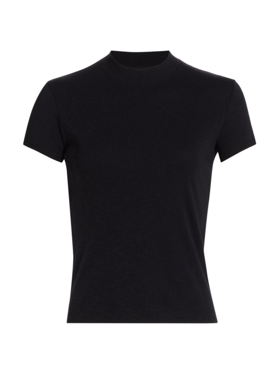 Cap-Sleeve Crewneck T-Shirt | Saks Fifth Avenue