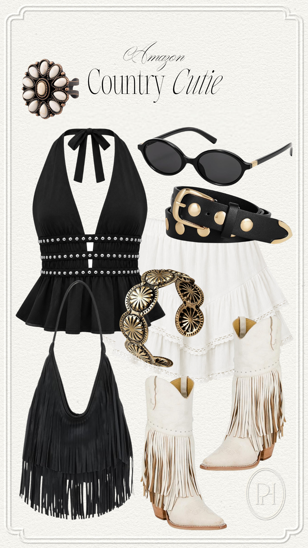Country chic finds from Amazon!

Western chic, country cute, black and white look, western outfit, western look, country look, country outfit, summer fashion, summer style, summer look, summer outfit, rodeo look, rodeo outfit, country concert outfit, country concert look, white cowgirl boots, black halter top, white skirt, fringed handbag, black handbag, Nashville outfit, Nashville look, western handbag, white boots, cowboy boots, western jewelry, black sunglasses, black belt 

 #LTKgrwm #LTKootd #LTKTall