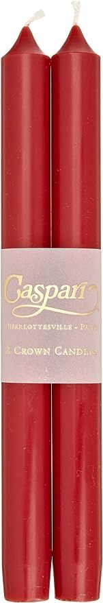 Entertaining with Caspari 10-Inch Taper Dripless, Smokeless, Unscented Candles, Cranberry, Set of... | Amazon (US)
