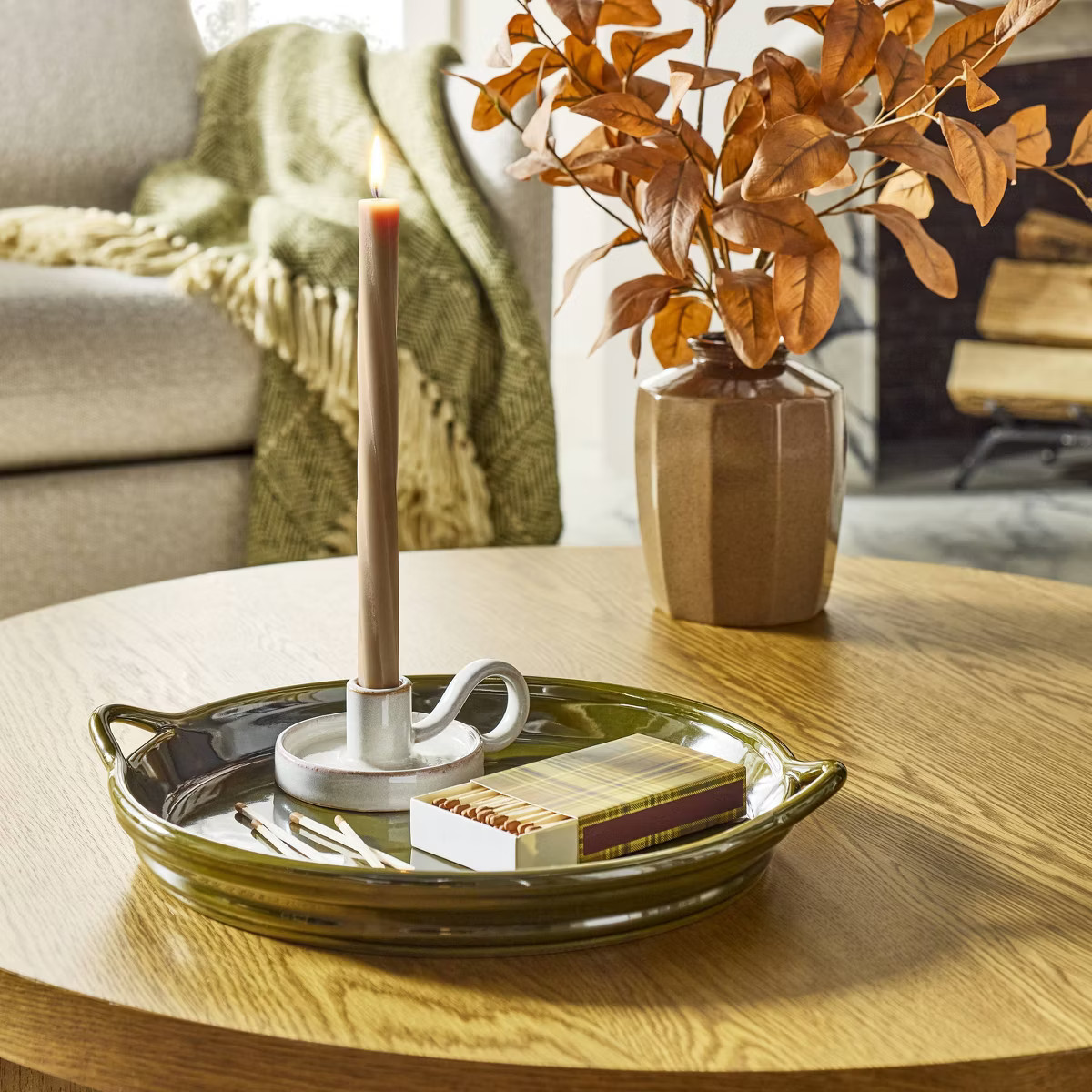 Ceramic Taper Candle Holder Sour Cream - Hearth & Hand™ with Magnolia | Target