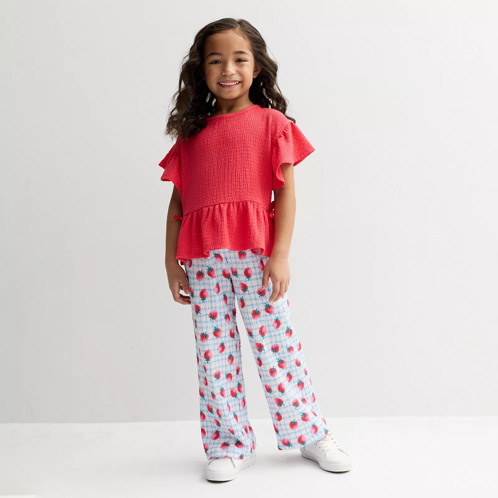Girls 4-12 Jumping Beans® Crinkle Knit Peplum Top & Pant Set | Kohl's
