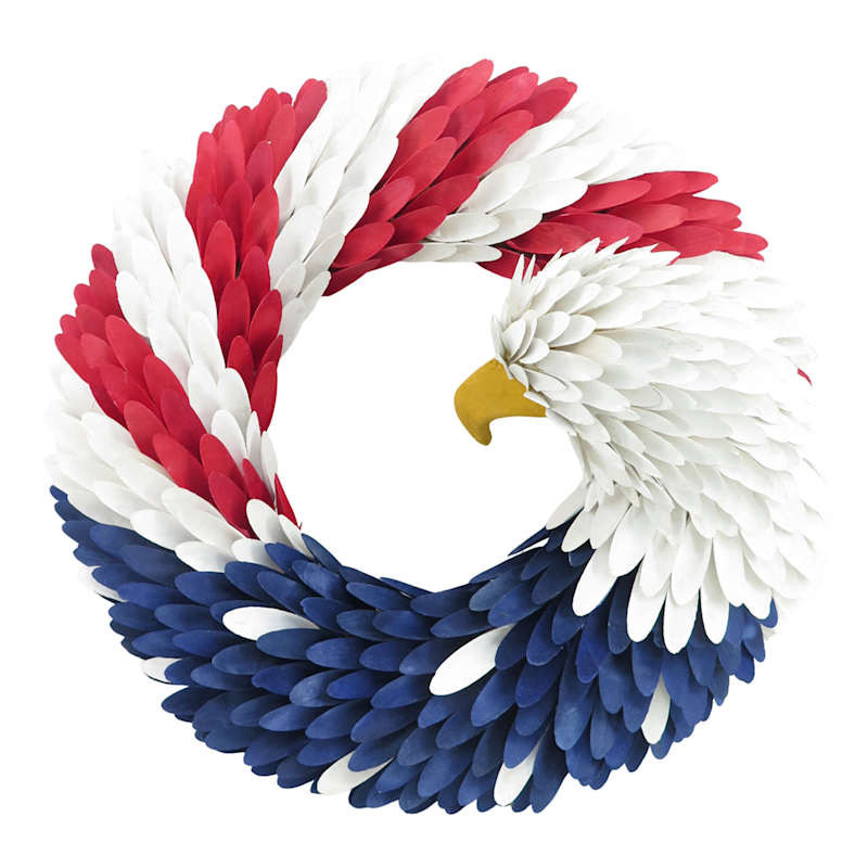 Homespun Red White & Blue Eagle Wreath, 21" | At Home