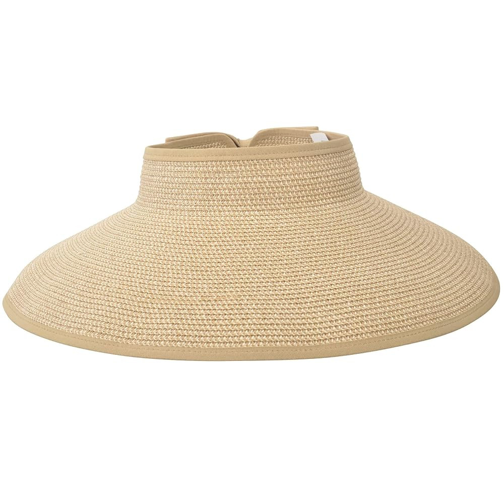 Sun Hats for Women Fashionable Womens Wide Brim Hat Roll-up Straw Sun Visor Hat | Amazon (US)
