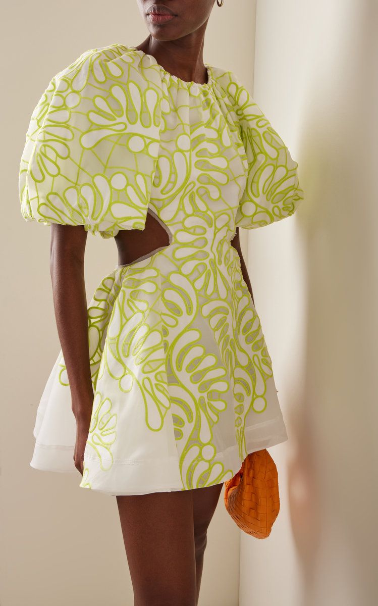 Botanical Appliqued Mini Dress | Moda Operandi (Global)