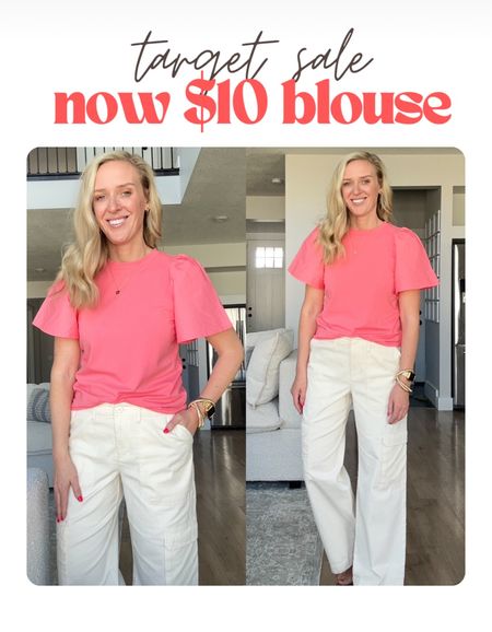 Target sale now $10 blouse! Size small. Size down if in between sizes 

#LTKstyletip #LTKsalealert #LTKfindsunder50
