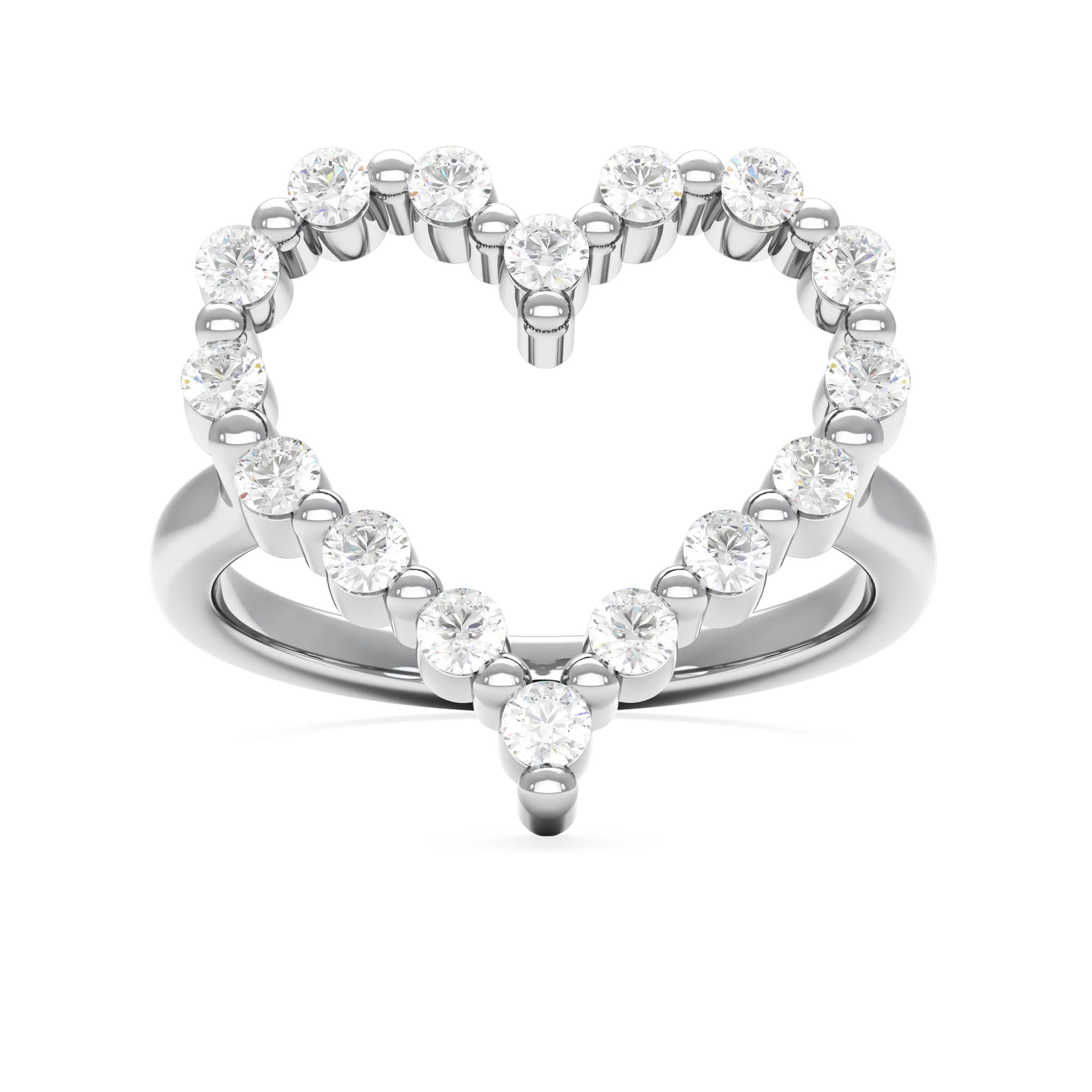 Little Posie Charlie Cloud® Floating Diamond Heart Ring 0.56 ctw | RW Fine Jewelry