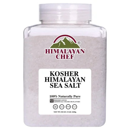 Himalayan Chef Kosher Sea Salt – Full Flavor, No Additives, unrefined and Less Sodium - Natural and Organic - 5 Pound Plastic Jar, Kosher & Non GMO Certified | Walmart (US)