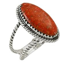 Turquoise Ring Sterling Silver 925 Genuine Gemstones Size 6 to 11 (Choose Color) | Amazon (US)