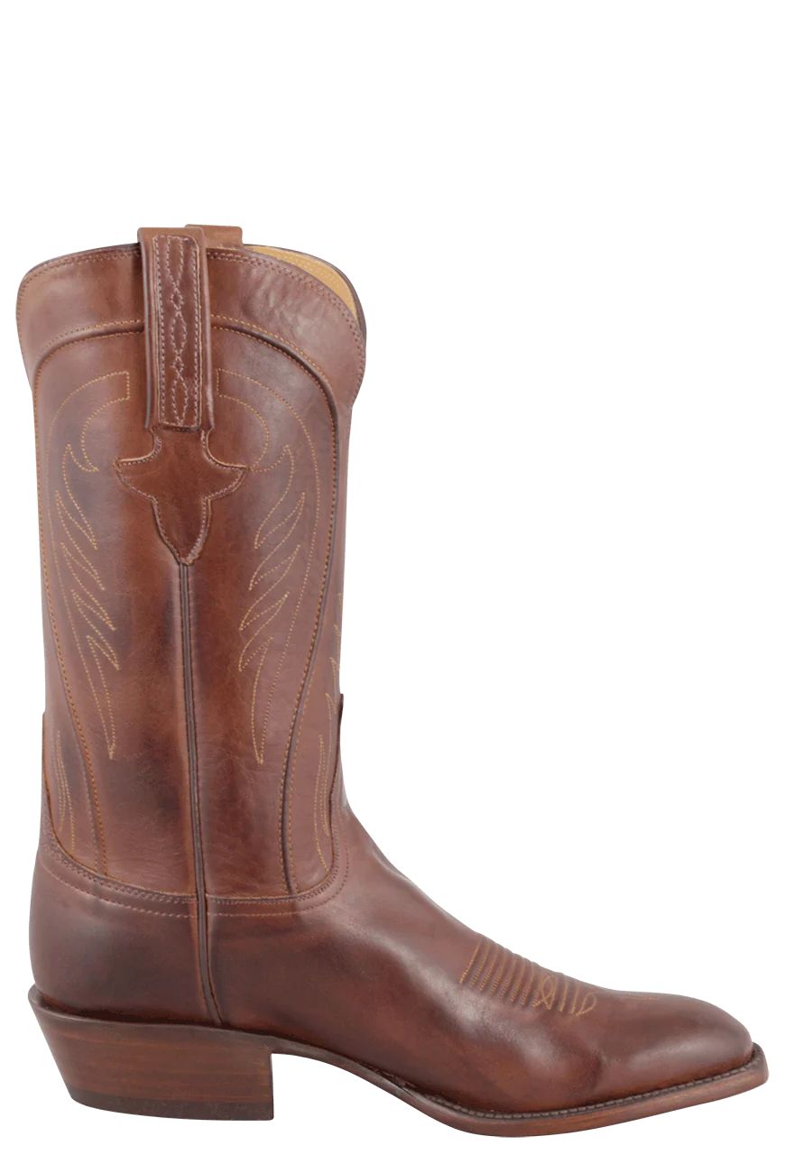Lucchese Men's Tan Burnished Ranch Hand Calf Cowboy Boots | Pinto Ranch | Pinto Ranch