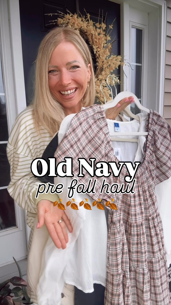 Old Navy pre fall haul! & I love everything I got!!! Wearing my true size small petite & I’m 5’2” for ref

Denim dress
Plaid 
Shacket
Jacket 
Faux leather skirt
Sheet top 