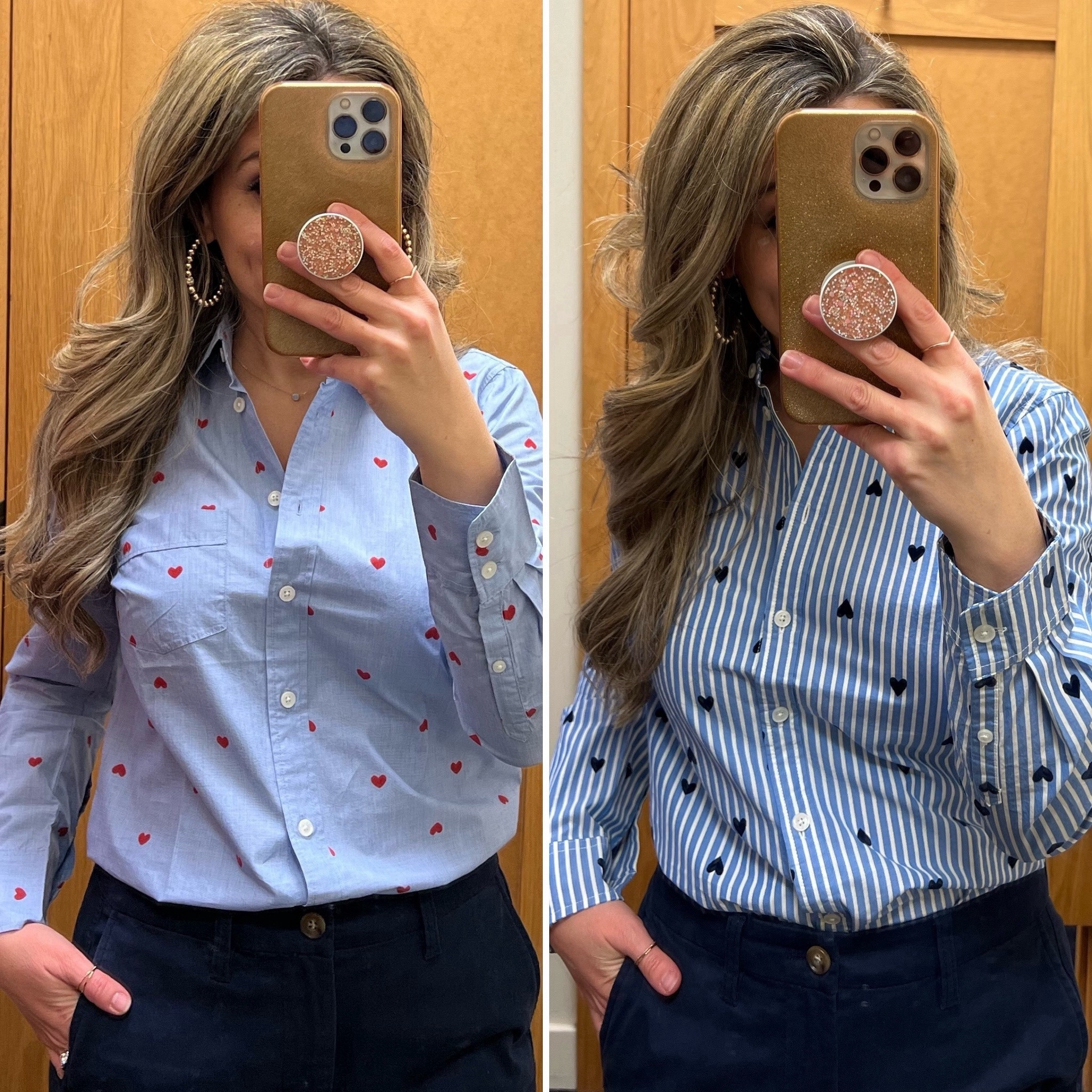 Cute heart button down shirts. Perfect for Valentine’s Day at the office. Currently on sale! I’m wearing size XS for reference. 

Workwear, teacher outfit, office outfit 

#LTKworkwear #LTKover40 #LTKsalealert