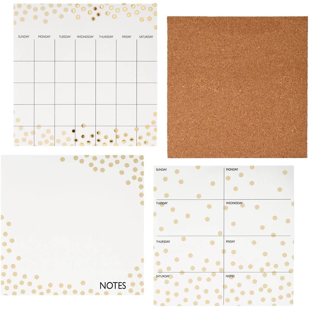 Gold Confetti Organizational Dry Erase Calendar Set | Paper Source