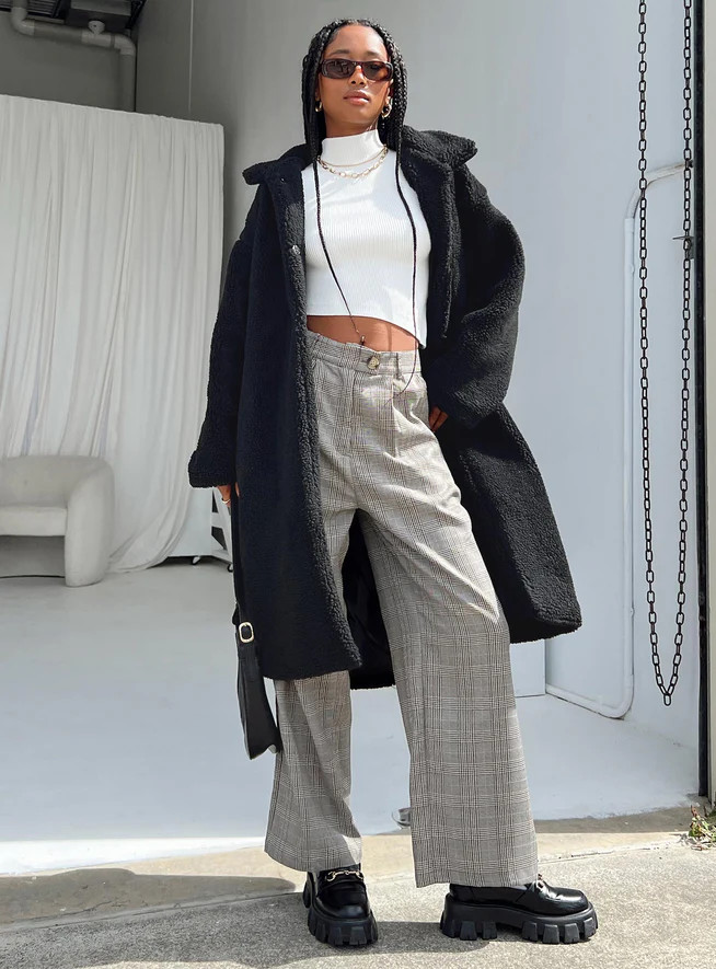 Durran Sherpa Jacket Black | Princess Polly US