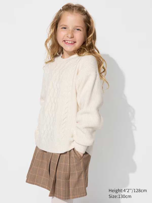 Soufflé Yarn Strickpullover (Zopfstrick) | UNIQLO (DE)
