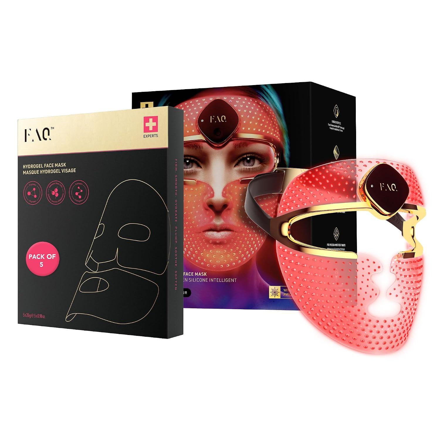 FAQ 202 Advanced 8 color Light Facemask Glass Skin Collagen Face Mask Bundle – Hydrating Skincare – Calming & Balancing Face Masks Skincare | Amazon (US)