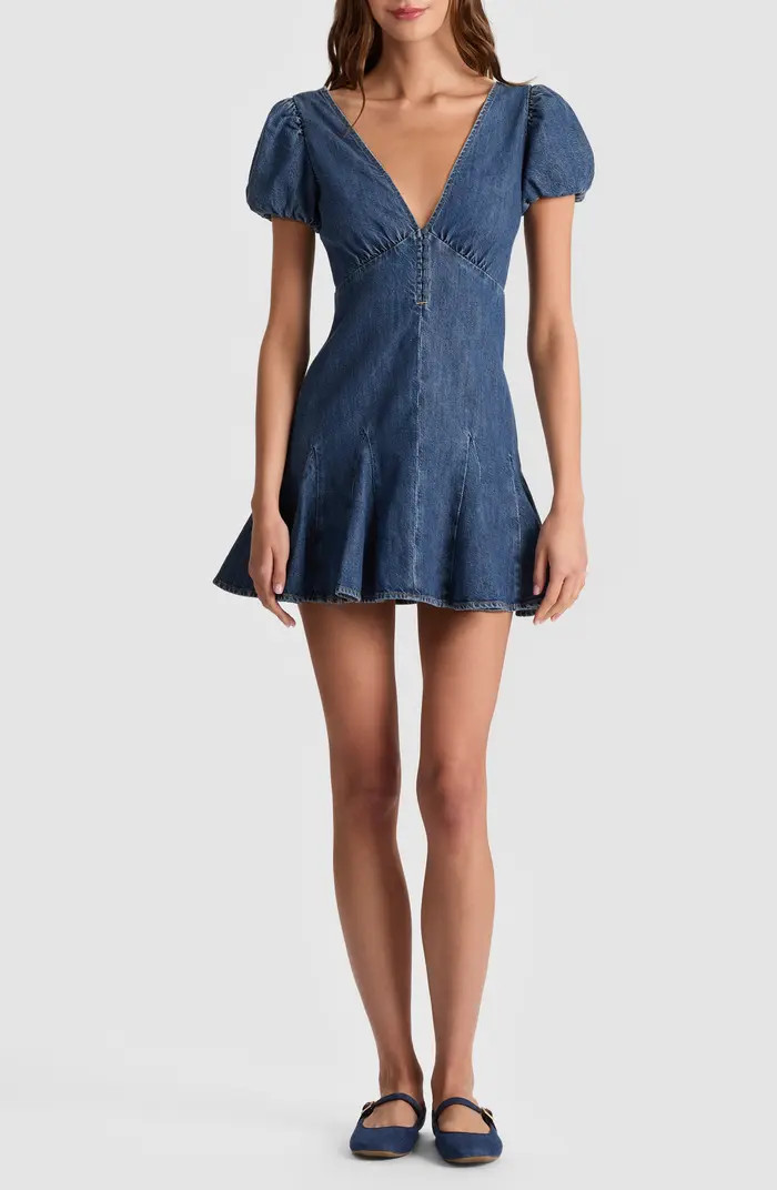 Fara Puff Sleeve Denim Minidress | Nordstrom