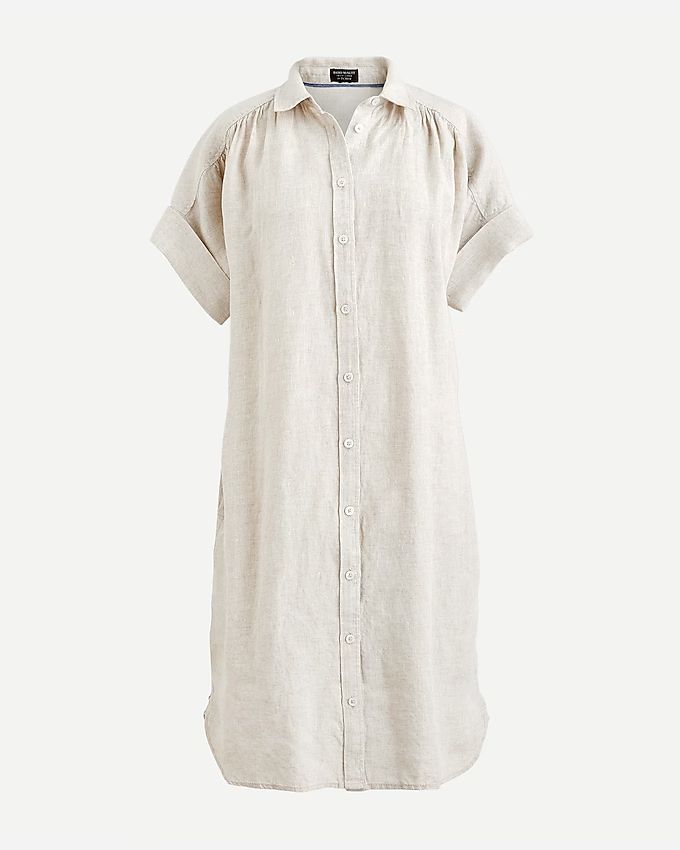 Petite relaxed-fit short-sleeve Baird McNutt Irish linen shirtdress | J.Crew US