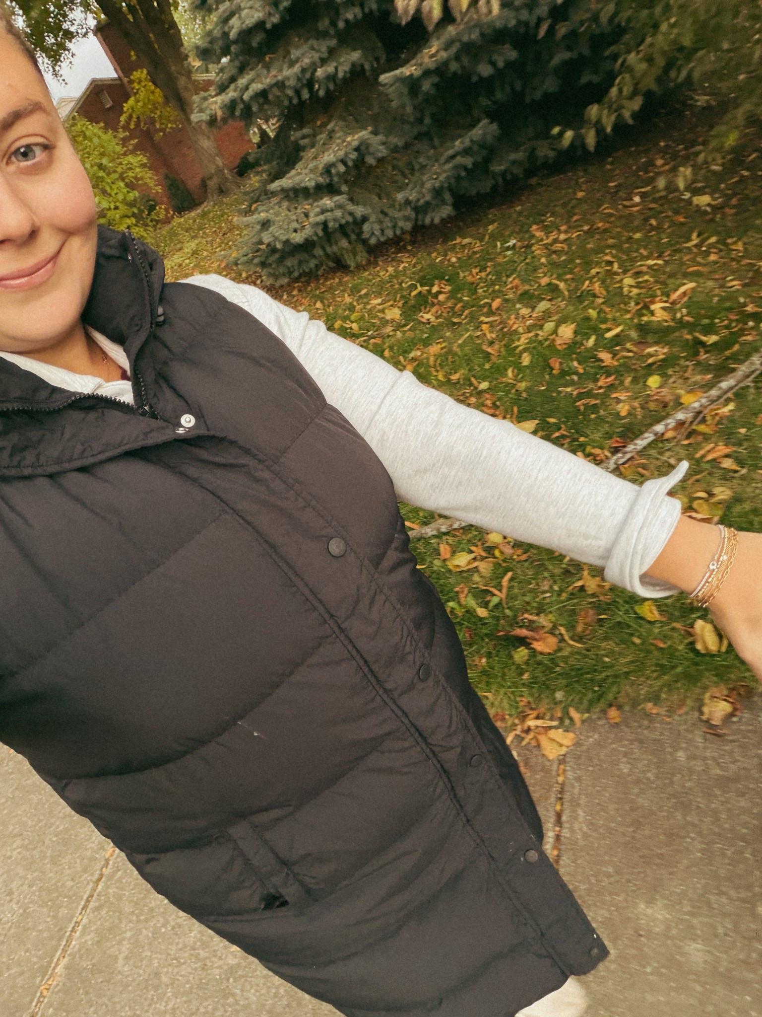 Morning walk outfit - wearing size XL in puffer vest. 

#LTKPlusSize #LTKActive #LTKSeasonal