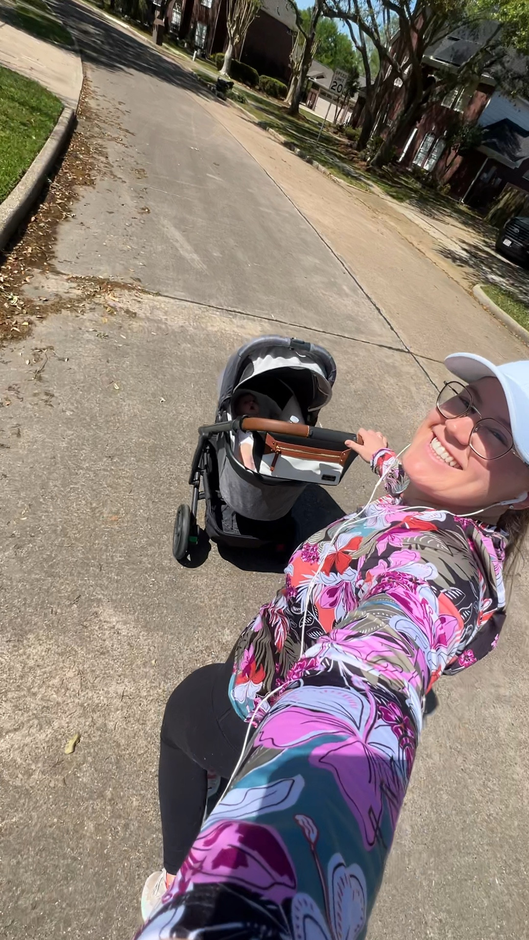 Sunny walks on my auntie duties 
Favorite new sun shirt - $13 at Costco (Roxy brand) 