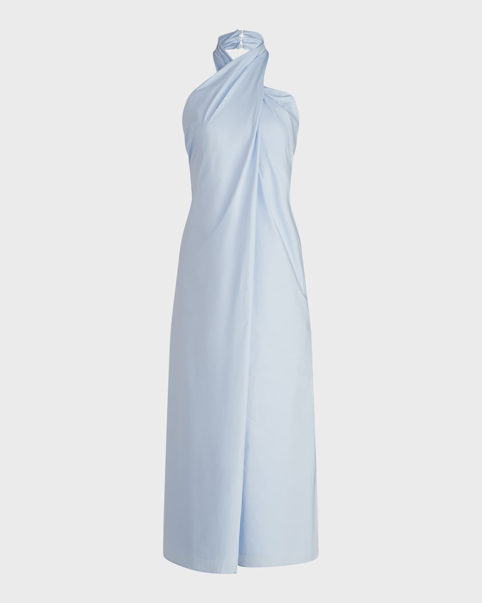 Halston Zoie Cotton Halter Dress | Neiman Marcus