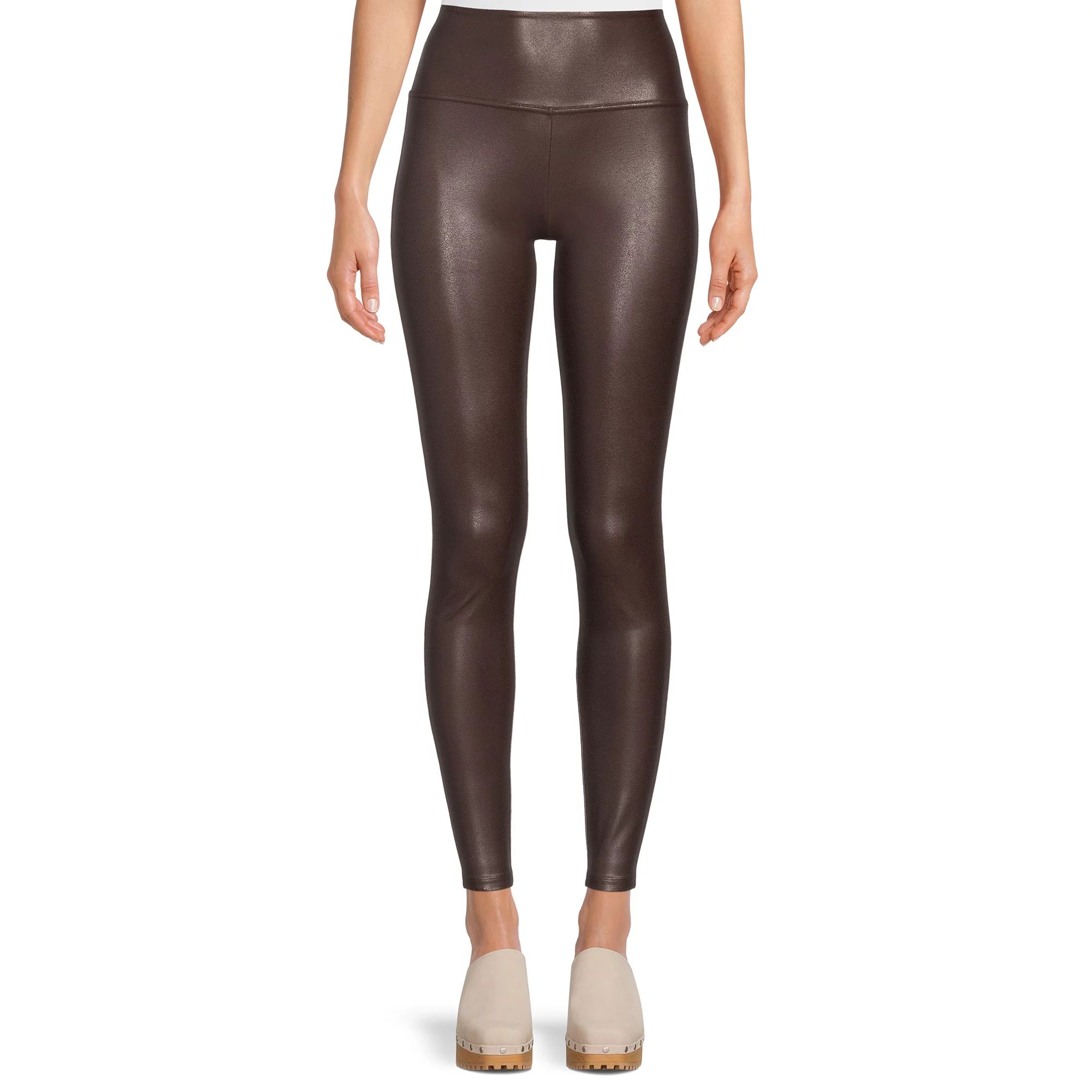 Time and Tru Women's Faux Leather Leggings, Sizes S-3XL | Walmart (US)