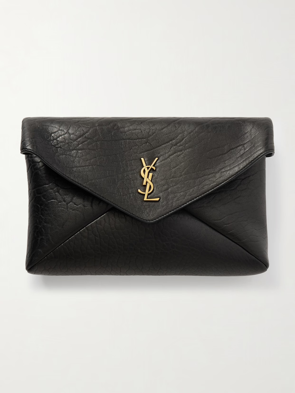 SAINT LAURENT - Cassandre Textured-leather Shoulder Bag - Black | NET-A-PORTER (UK & EU)