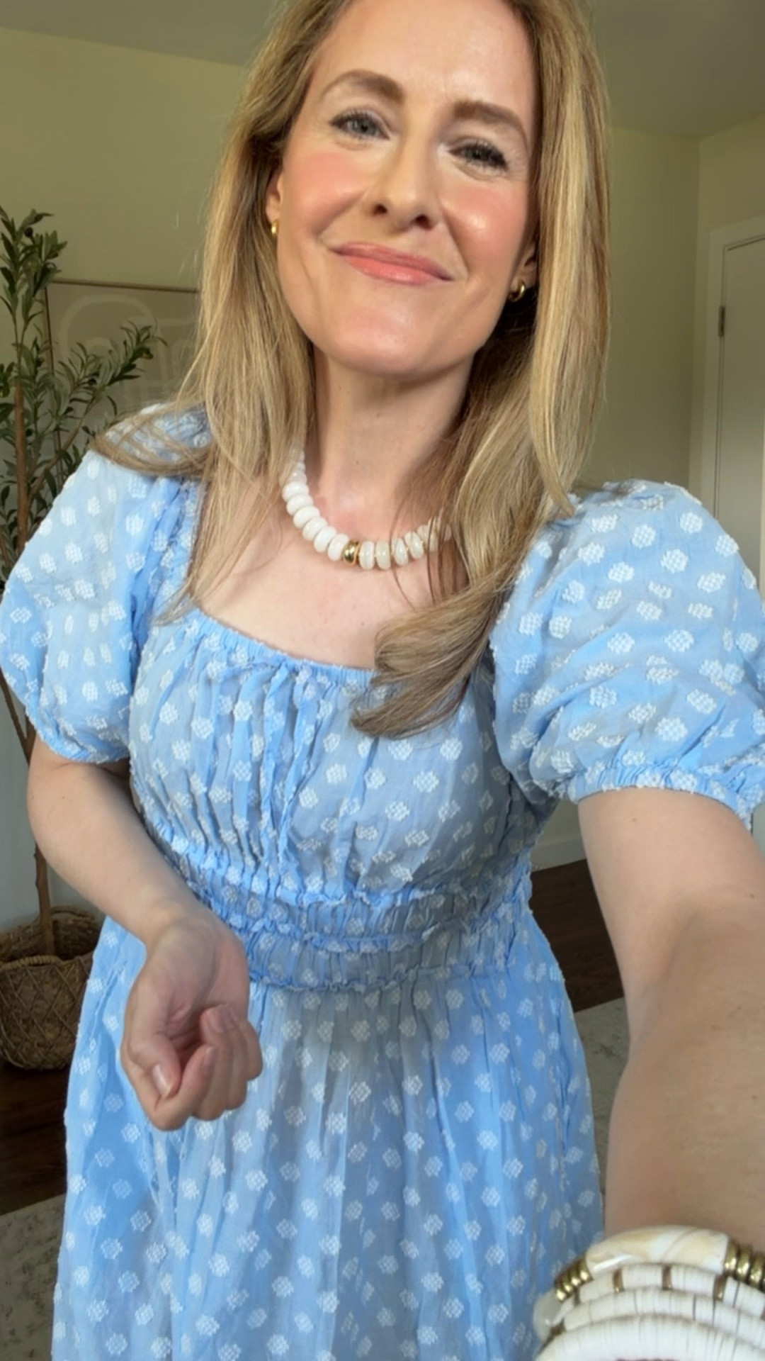 This Walmart puff sleeve midi dress is so romantic and fun for summer, comfy too! I went up one size to a medium and prefer the fit. #walmartfashion

#LTKOver40