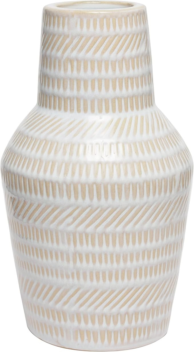 Hosley 9 Inch High Mid Century Modern Cream Ceramic Bottle Vase Ideal Gift for Weddings Party Spa... | Amazon (US)