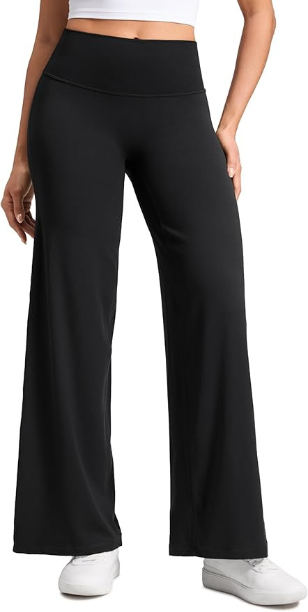 CRZ YOGA Softretch No Front Seam Wide Leg Pants 30" for Women - High Waisted Yoga Lounge Buttery ... | Amazon (US)