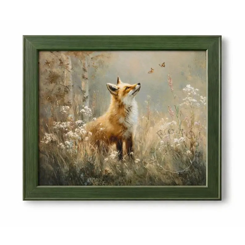 Vintage Fox Meadow Print | Cottagecore Woodland Animal Art (digital Download) - Etsy | Etsy (US)